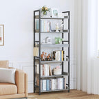 HCHQHS 6 Tier Bookshelf, Adjustable Industrial Bookcase, Vertical Tall Book - Image 7