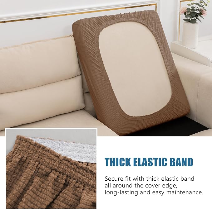 Water Repellent Couch Cushion Cover Loveseat Cover, Stretch Sectional Sofa Seat - Image 7