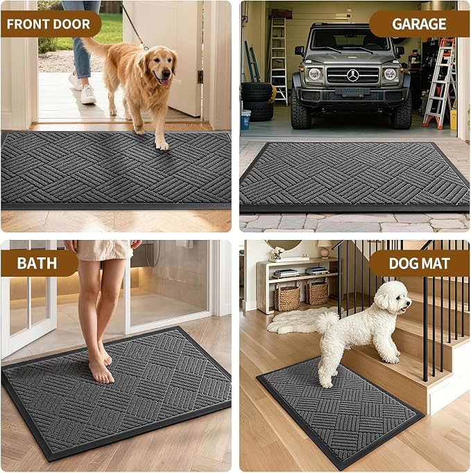 Front Door Mat, Heavy Duty Waterproof Doormat 73"x46", Stain Fade Resistant - Image 4