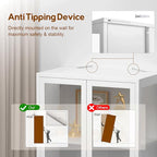 UNICOLY Display Cabinet with Glass Doors, Glass Display Cabinet 4-Tier - Image 5