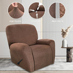 ANARACHON Recliner Chair Covers Leather Look, 4 Pieces Recliner Covers Non Slip - Image 5