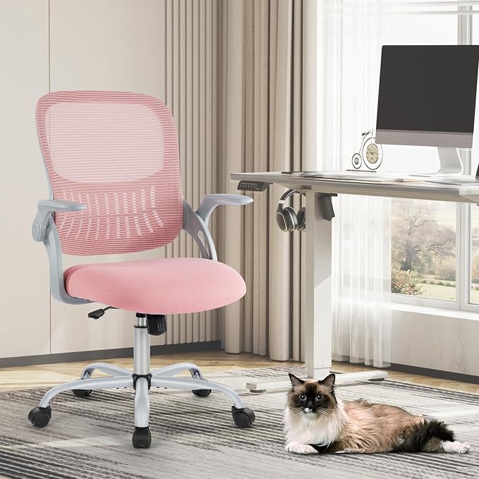 Sweetcrispy Home Office Computer Desk Chair, Ergonomic Mid-Back Mesh Rolling - Image 7