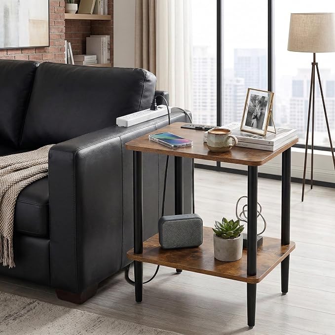 FORAOFUR End Table with Charge Station, Small End Tables Living Room, - Image 8
