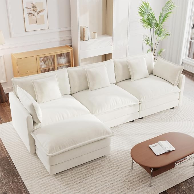 mikibama Modular Sectional Sofa, 111.5 Inch L Shaped Couch Set by Mikibama