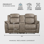 Lexicon 74" W Manual Double Reclining Loveseat - Image 4