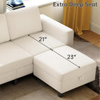 78" Sectional Sofa Couches for Living Room, Deep Seat Pet-Friendly Linen Fabric - Image 5