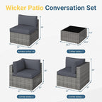 Wisteria Lane 7 Pieces Outdoor Patio Furniture Set, Wicker Outdoor Patio - Image 8