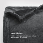 Bedsure GentleSoft Fleece Blanket Twin Size Dark Grey - Image 4