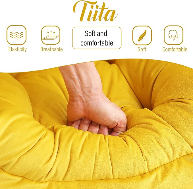 Tiita Lazy Chair with Ottoman, Comfy Leisure Sofa Reading Chair with Footrest - Image 9