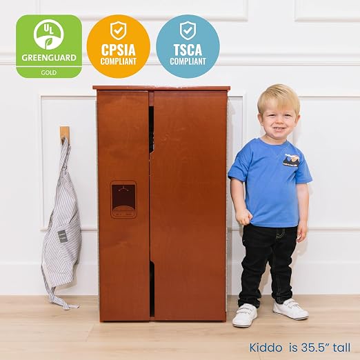 ECR4Kids Wooden Pretend Play Kitchen Refrigerator - Image 6