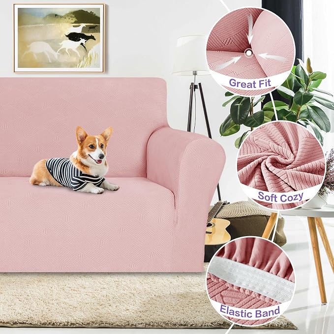 ZNSAYOTX Super Stretch Loveseat Covers, New Striped Love Seat Slipcover - Image 4