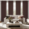 MIULEE 84 Inch Length Dark Brown Blackout Bedroom Curtains Set of 4 | Thermal by MIULEE