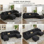 Belffin U Shaped Couch with Reversible Chaises Sectional Couches - Image 5