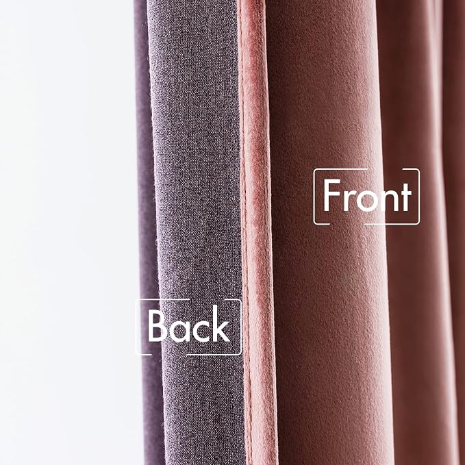 MIULEE Velvet Curtains 52x72 inches 2 Panels Dusty Rose Pink Curtains | Luxury - Image 6