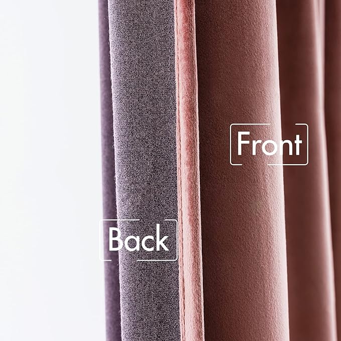 MIULEE Velvet Curtains 52x96 inches 2 Panels Dusty Rose Pink Curtains | Luxury - Image 6