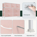 7-Drawer Dresser for Bedroom, Anti-Tip Wide Storage Organizer Fabric Chest of - Image 6