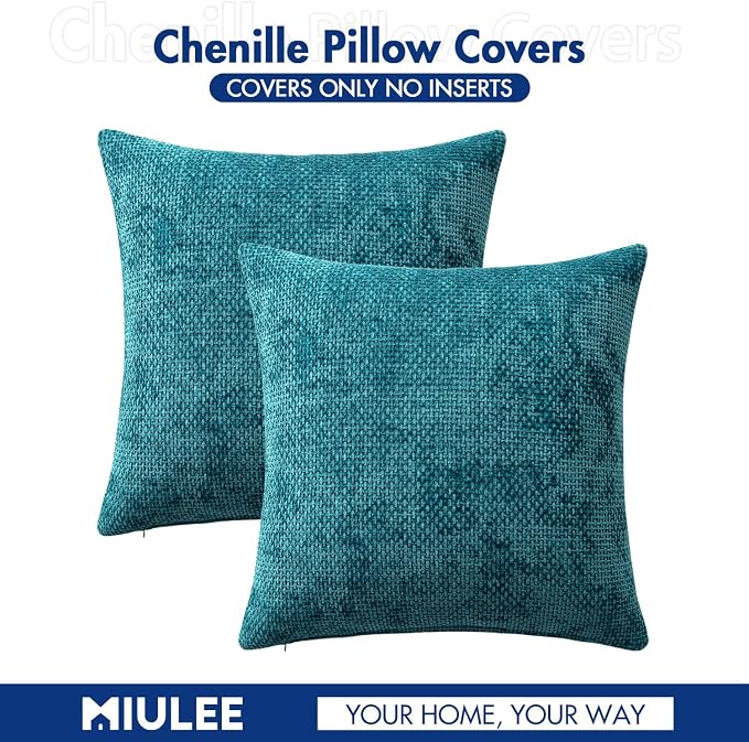 MIULEE Decorative Couch Throw Pillow Covers 18x18 Inch Coastal Teal 2 Pack | - Image 7