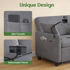 Sleeper Sofa Bed, 3 in 1 Convertible Sleeper Couch Bed Pull Out, Small Loveseat - Image 3
