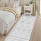 cotiled Hallway 2.6x8 Runner Rugs Washable Boho Rug Grey | Stain Resistan - Image 4
