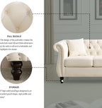 2 Piece Chesterfield Velvet Combination Sofa - Image 6