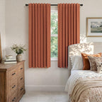 Terracotta Black Out Curtains 72 Inch Long Western Blackout Window Curtain & - Image 3