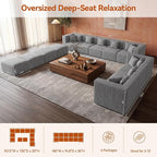 MONVANE Modular Sectional Sofa, Oversized 12 Seat Convertible U Shaped Couch - Image 3