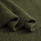 CozeCube Olive Green Seed Stitch Throw Blanket 60"x80", Farmhouse Decor | - Image 8