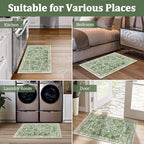 Yamaziot Washable 2x3 Area Rugs Small Entryway Non Slip Rug, Sage Green | Soft - Image 7