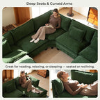 ELUCHANG 150" Oversized V-Shaped Cloud Couch Modular Sectional Sofa - Image 7