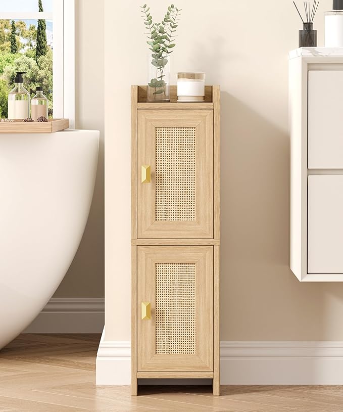 Akxomel Rattan Small Bathroom Cabinet by Akxomel