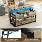 Memobarco 40" Lift Top Coffee Table, 4 in 1 Multi-Function Lift Coffee Tables - Image 5