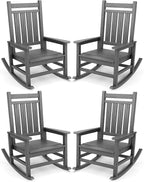 SERWALL Oversized Outdoor Rocking Chair Set of 4, HDPE Rocker by SERWALL