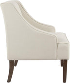 Homepop Upholstered Classic Swoop Arm Accent Chair Home Décor, Warm Ivory - Image 5