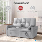 54'' Sleeper Sofa Bed, Convertible Pull Out Couch Futon - Image 2