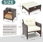 Pamapic 5 Pieces Patio Furniture Set, Rattan Balcony Furniture - Image 7