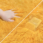 2x10 Bedside Area Rugs for Bedroom Soft Fluffy Shag Beige Yellow Rug for - Image 6