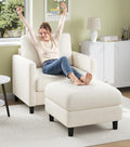 Welzona Sofa Accent Chair with Ottoman, Tool-Free Setup Living Room Accent by WelzonaDirect