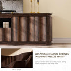 70" Fluted TV Stand for TVs Up to 80", Mid Century Modern Entertainment Center - Image 4