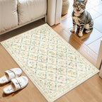 PLHXFR 2x3 Small Entryway Rug: Floral Washable Indoor Carpet Beige Multi | - Image 2