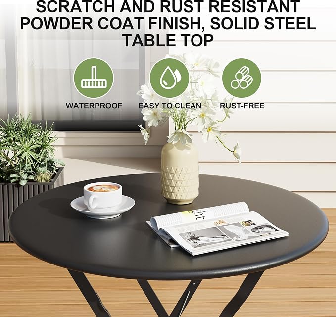 GarveeLife Outdoor Metal Bistro Set, 3-Piece Patio Furniture Set - Image 7