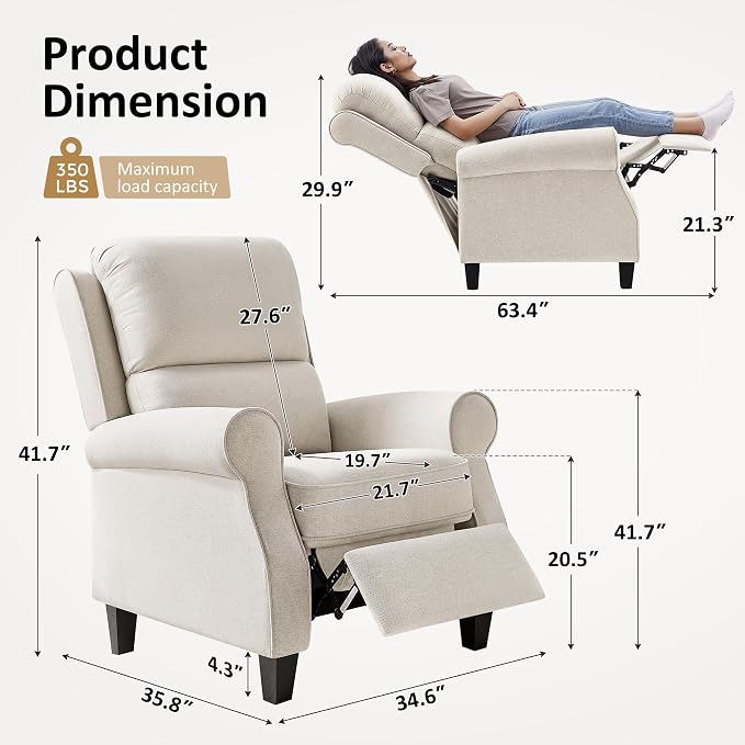 Oversized Recliner Chair for Living Room, Modern Reclining Sofa Home Theater - Image 2