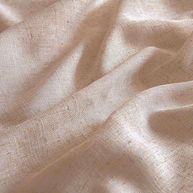 MIULEE Natural Beige Linen Curtains 52x72 Inch Long - Image 4
