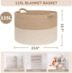 INDRESSME 115L Extra Large Woven Baskets - Image 2