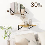 Fun Memories Floating Shelves for Wall, 12 Inch Deep Floating Shelves Set of 2 - Image 3
