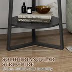 Gadroad Round End Table with Storage Shelf, 2 Tier Farmhouse Side Table - Image 5