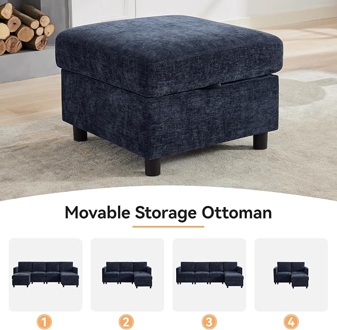 WUTUTUEE 58'' Modular Sectional Loveseat Sofa - Image 7
