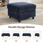 WUTUTUEE 58'' Modular Sectional Loveseat Sofa - Image 7