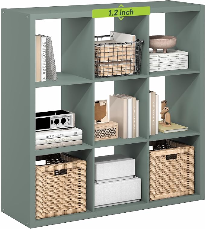 Furinno Cubicle Book Shelf, 9-Cube Bookshelf, Extra Thick Frame Reversible by Furinno-FitsYourSpaceFitsYourBudget