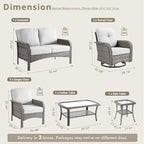 Weaxty 7 Pieces Patio Furniture Set, Wicker Outdoor Swivel Rocking Chairs - Image 2