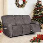 ANARACHON Leather Look Recliner Couch Cover, 8-Pieces Stretch Recliner Sofa - Image 2